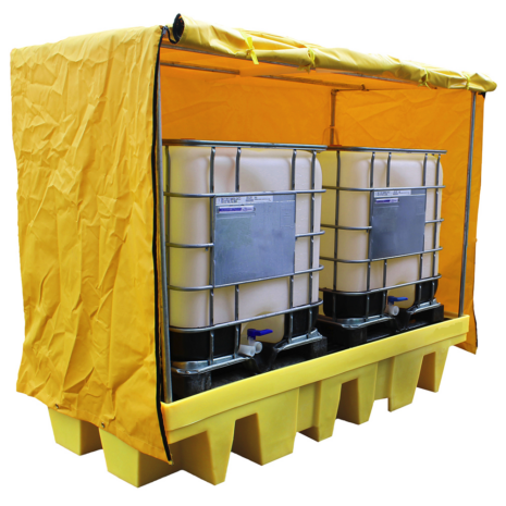 Spill pallet - IBC double with softtop